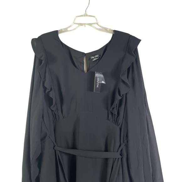 NWT CITY CHIC Pretty Ruffle Dress - black - Picture 4 of 6